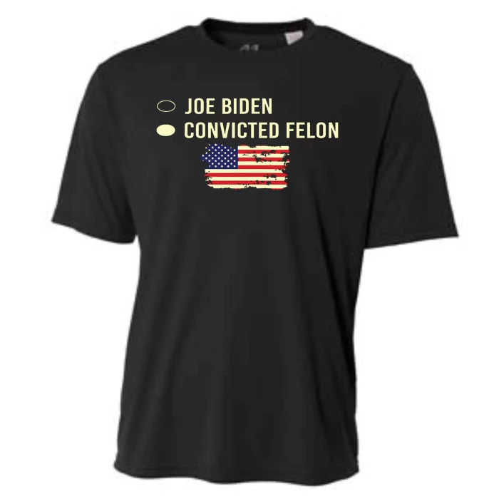 Joe Biden Vs Convicted Felon Funny Ballot Paper Voting Humor Cooling Performance Crew T-Shirt