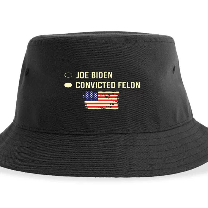 Joe Biden Vs Convicted Felon Funny Ballot Paper Voting Humor Sustainable Bucket Hat