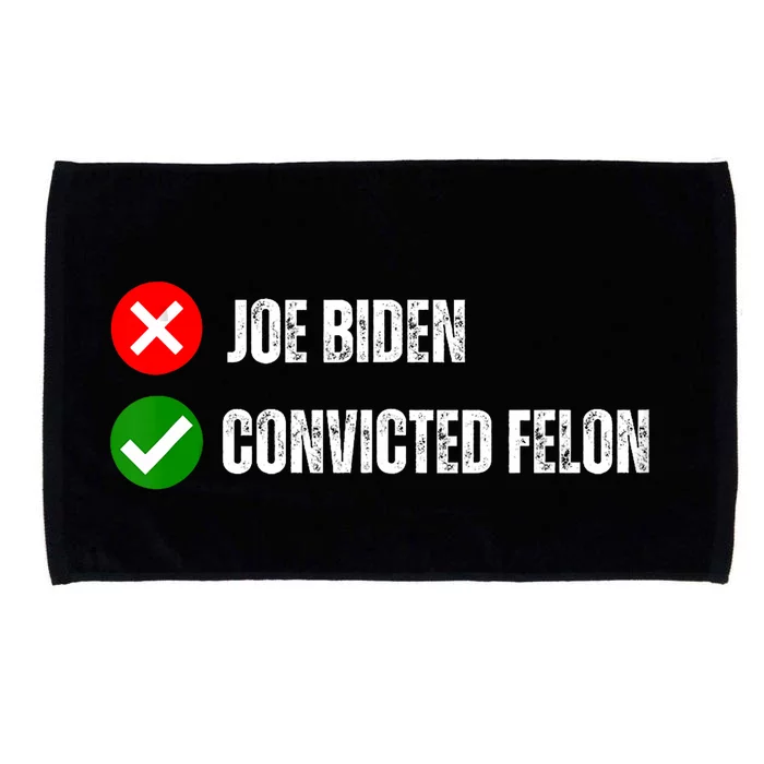 Joe Biden Vs Convicted Felon Funny Ballot Paper Voting Humor Microfiber Hand Towel