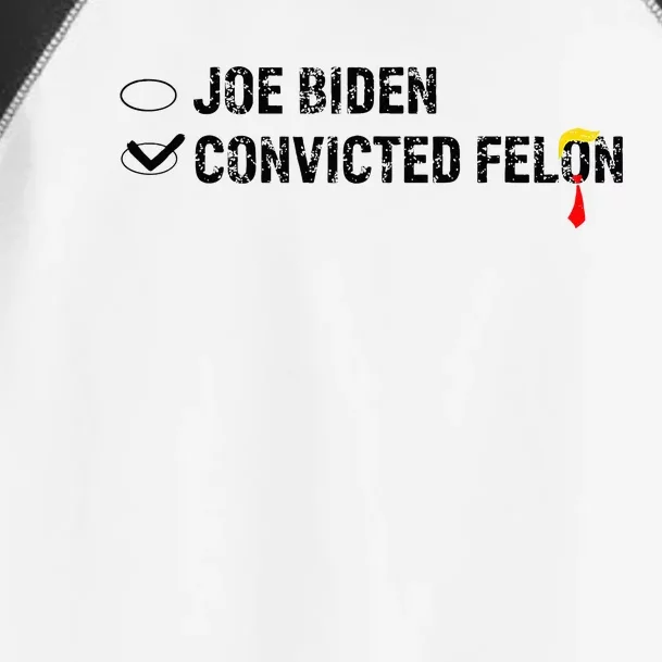 Joe Biden Vs Convicted Felon Funny Ballot Paper Voting Humor Toddler Fine Jersey T-Shirt