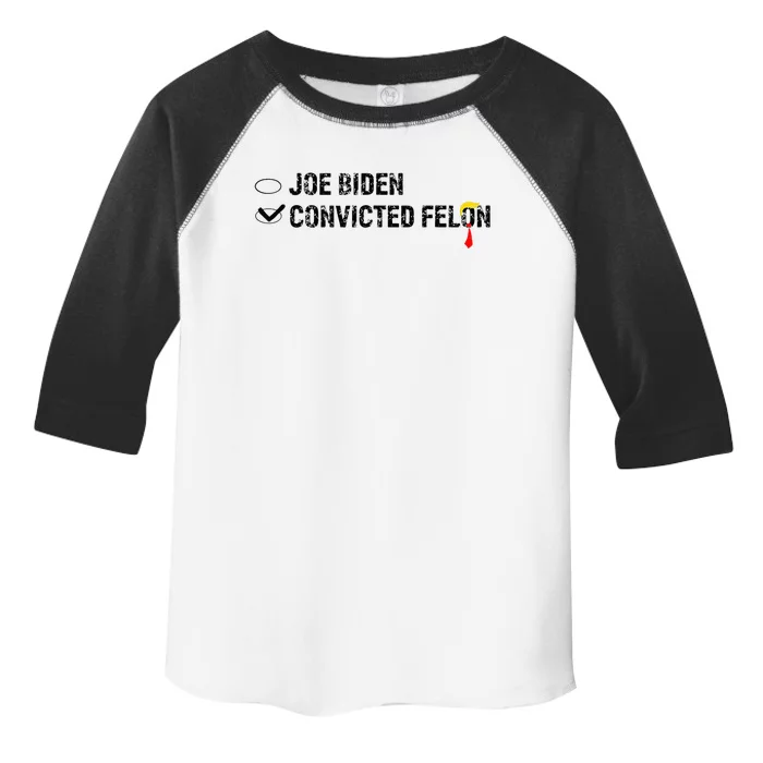 Joe Biden Vs Convicted Felon Funny Ballot Paper Voting Humor Toddler Fine Jersey T-Shirt