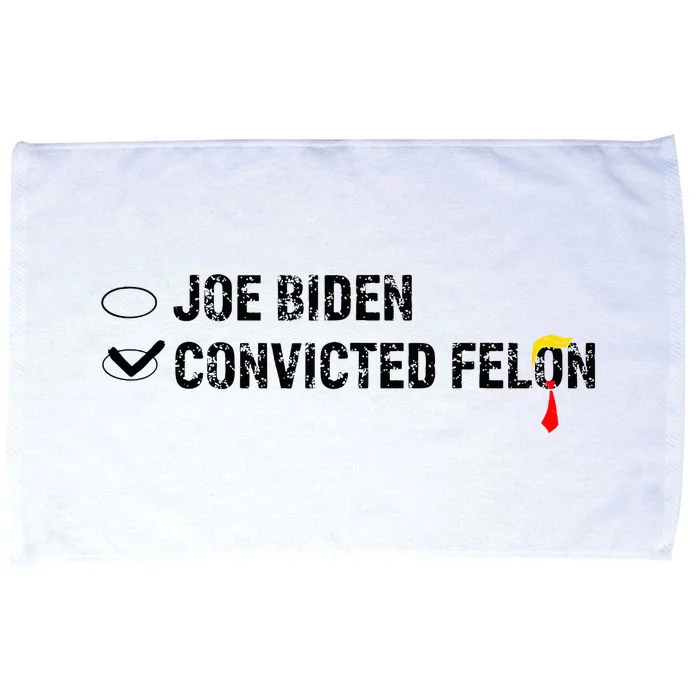 Joe Biden Vs Convicted Felon Funny Ballot Paper Voting Humor Microfiber Hand Towel