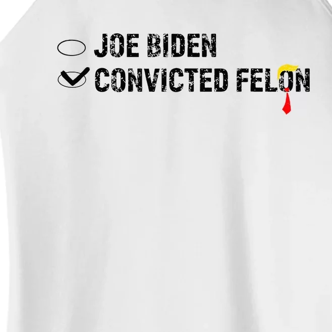 Joe Biden Vs Convicted Felon Funny Ballot Paper Voting Humor Women’s Perfect Tri Rocker Tank