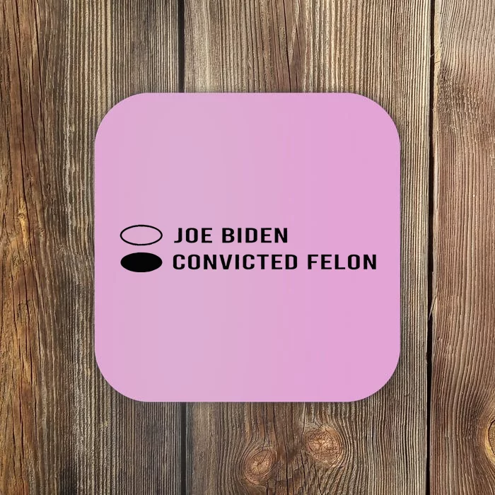 Joe Biden Vs Convicted Felon Funny Ballot Paper Voting Humor Coaster