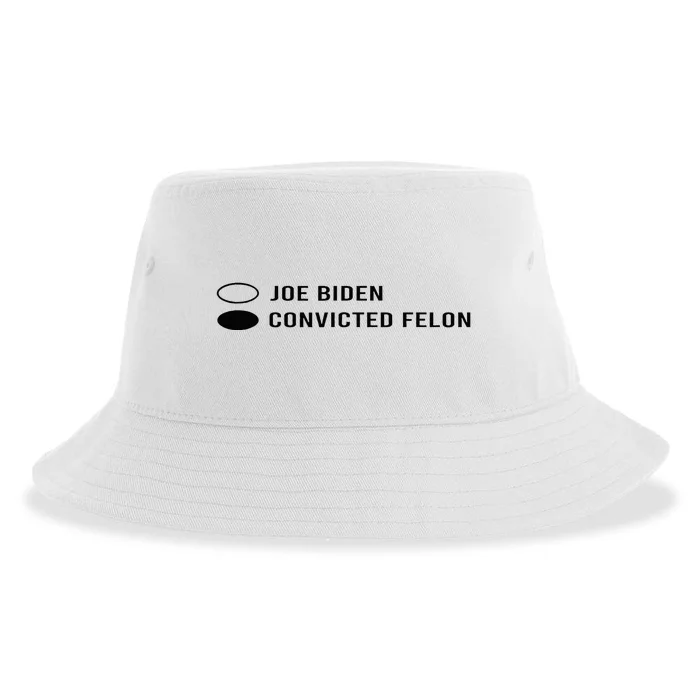 Joe Biden Vs Convicted Felon Funny Ballot Paper Voting Humor Sustainable Bucket Hat