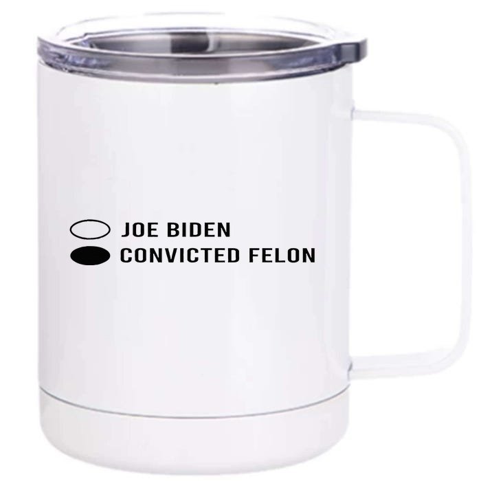 Joe Biden Vs Convicted Felon Funny Ballot Paper Voting Humor Front & Back 12oz Stainless Steel Tumbler Cup