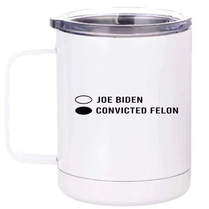 Joe Biden Vs Convicted Felon Funny Ballot Paper Voting Humor Front & Back 12oz Stainless Steel Tumbler Cup