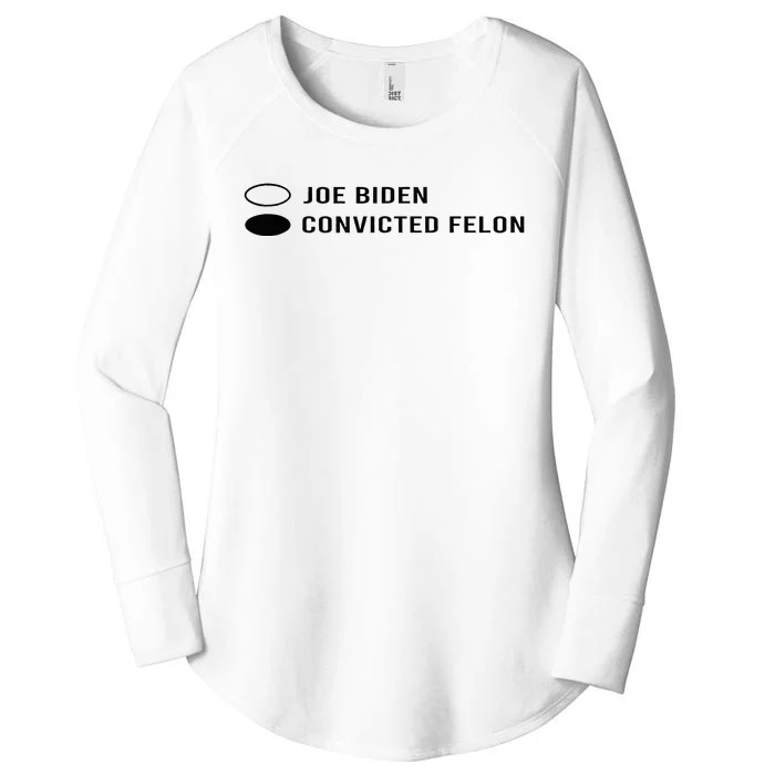 Joe Biden Vs Convicted Felon Funny Ballot Paper Voting Humor Women's Perfect Tri Tunic Long Sleeve Shirt