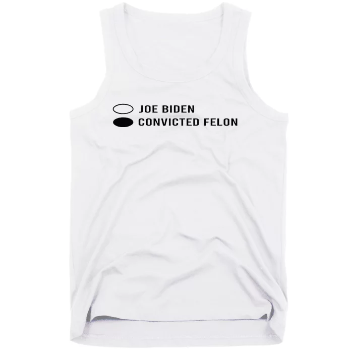 Joe Biden Vs Convicted Felon Funny Ballot Paper Voting Humor Tank Top