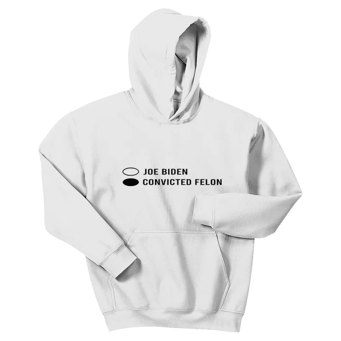 Joe Biden Vs Convicted Felon Funny Ballot Paper Voting Humor Kids Hoodie