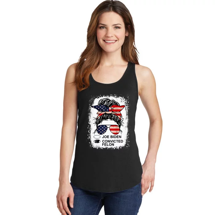 Joe Biden Vs Convicted Felon Funny Ballot Paper Voting Humor Ladies Essential Tank