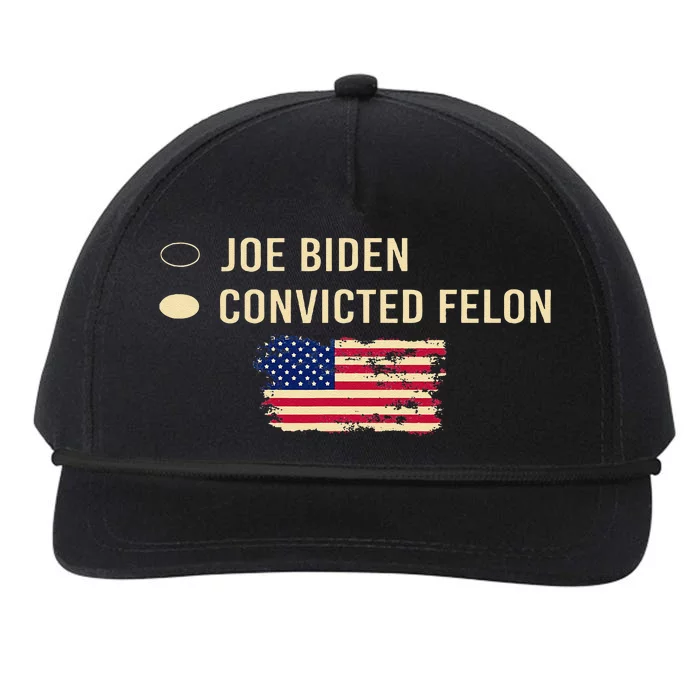 Joe Biden Vs Convicted Felon Funny Ballot Paper Voting Humor Snapback Five-Panel Rope Hat