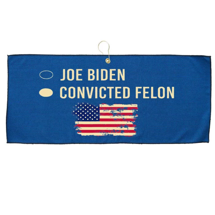 Joe Biden Vs Convicted Felon Funny Ballot Paper Voting Humor Large Microfiber Waffle Golf Towel