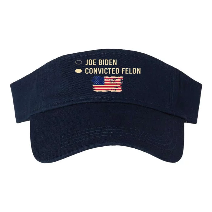 Joe Biden Vs Convicted Felon Funny Ballot Paper Voting Humor Valucap Bio-Washed Visor