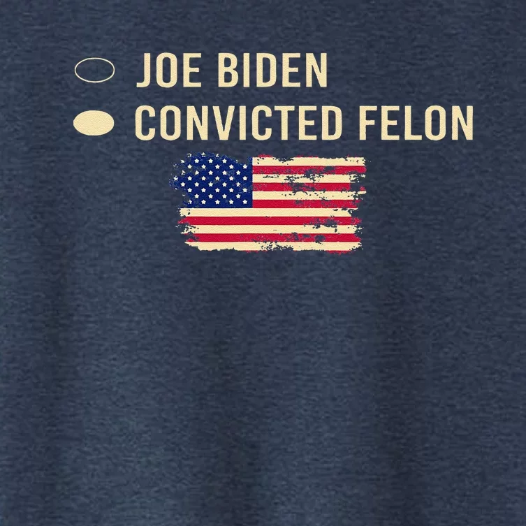 Joe Biden Vs Convicted Felon Funny Ballot Paper Voting Humor Women's Crop Top Tee