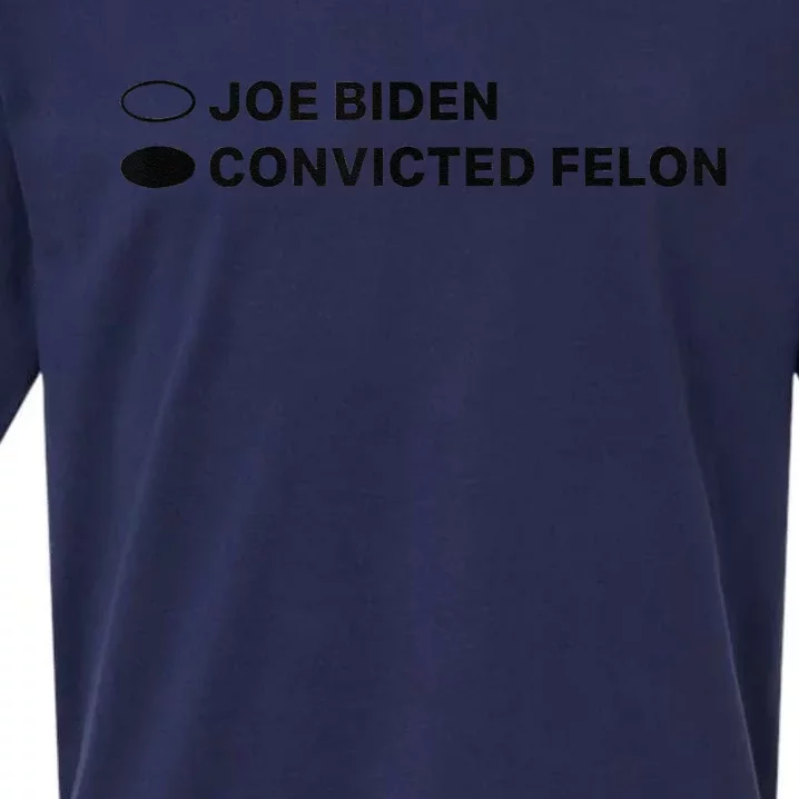 Joe Biden Vs Convicted Felon Humorous Patriot Statement Sueded Cloud Jersey T-Shirt