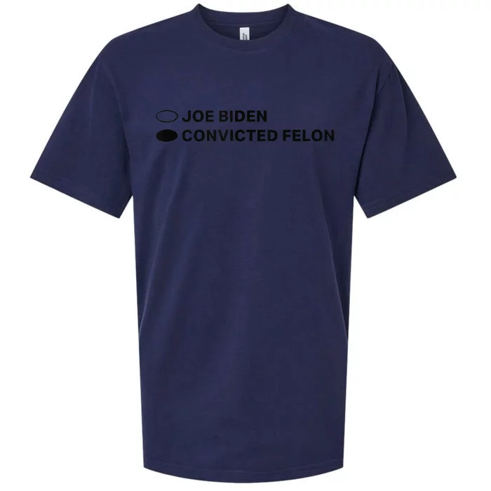 Joe Biden Vs Convicted Felon Humorous Patriot Statement Sueded Cloud Jersey T-Shirt