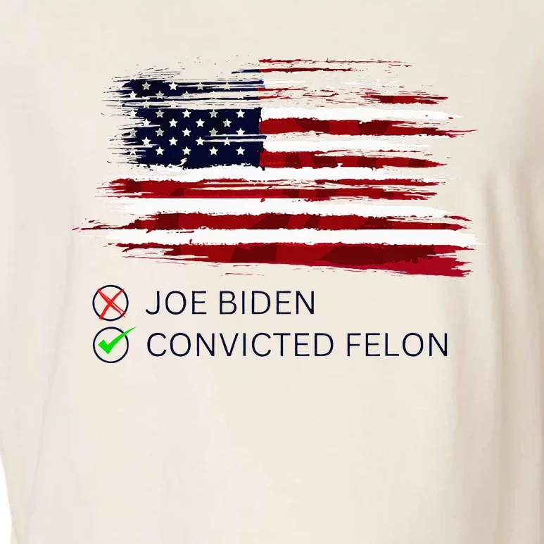 Joe Biden Vs Convicted Felon Funny Ballot Paper Voting Humor Garment-Dyed Women's Muscle Tee