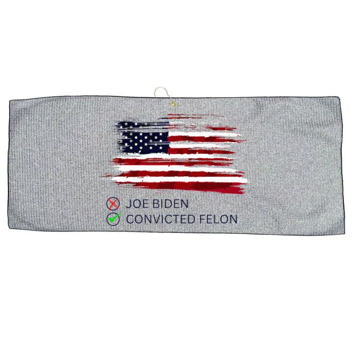 Joe Biden Vs Convicted Felon Funny Ballot Paper Voting Humor Large Microfiber Waffle Golf Towel