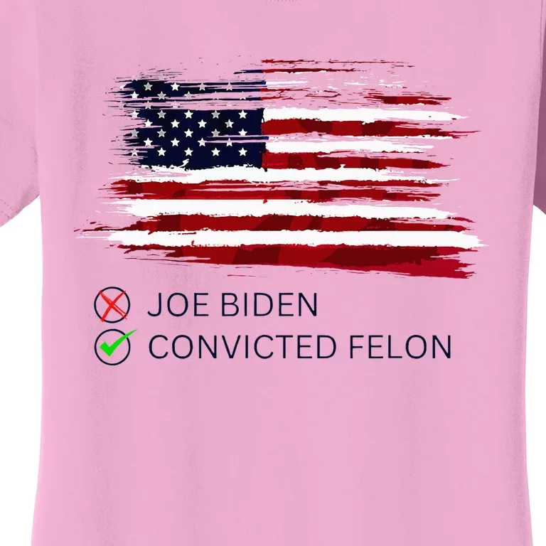 Joe Biden Vs Convicted Felon Funny Ballot Paper Voting Humor Women's T-Shirt