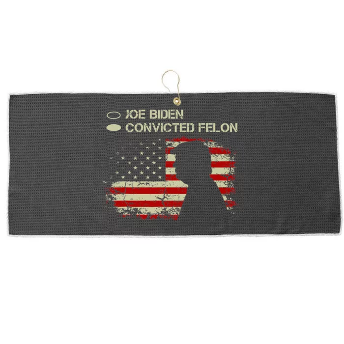 Joe Biden Vs Convicted Felon Funny Ballot Paper Voting Humor Large Microfiber Waffle Golf Towel