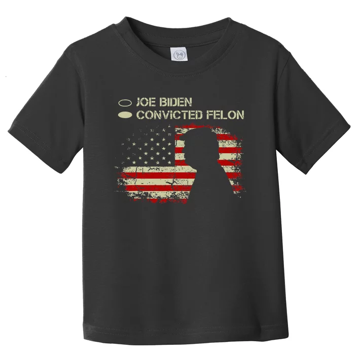 Joe Biden Vs Convicted Felon Funny Ballot Paper Voting Humor Toddler T-Shirt