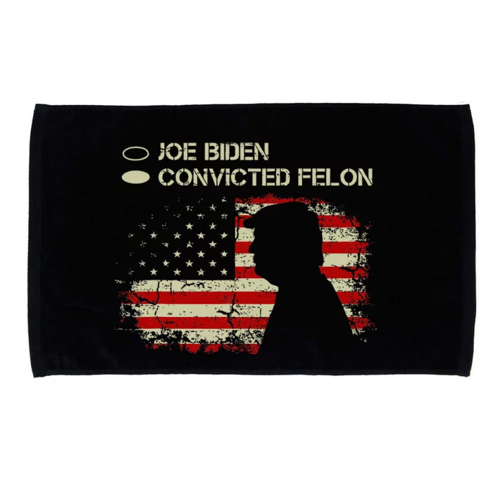 Joe Biden Vs Convicted Felon Funny Ballot Paper Voting Humor Microfiber Hand Towel