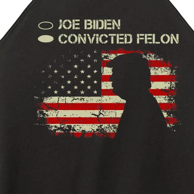 Joe Biden Vs Convicted Felon Funny Ballot Paper Voting Humor Women’s Perfect Tri Rocker Tank