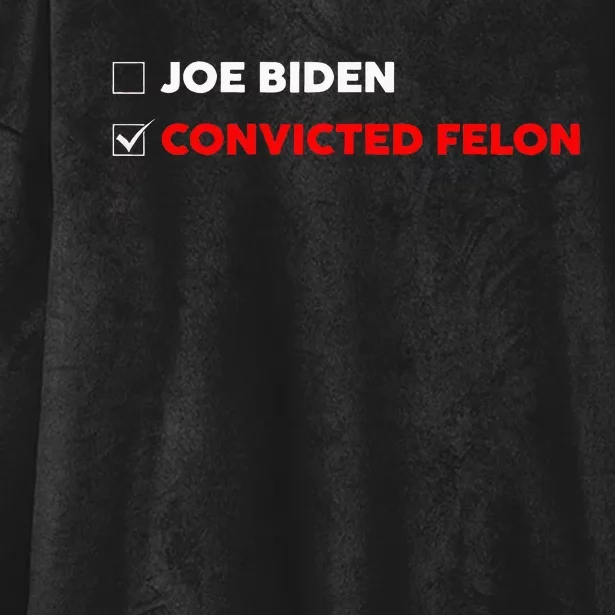 Joe Biden Vs Convicted Felon Funny Ballot Paper Voting Humor Hooded Wearable Blanket