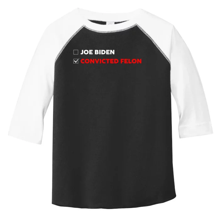 Joe Biden Vs Convicted Felon Funny Ballot Paper Voting Humor Toddler Fine Jersey T-Shirt