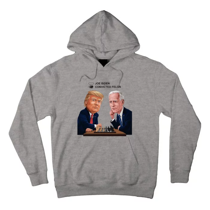 Joe Biden Vs Convicted Felon Funny Ballot Paper Voting Humor Tall Hoodie