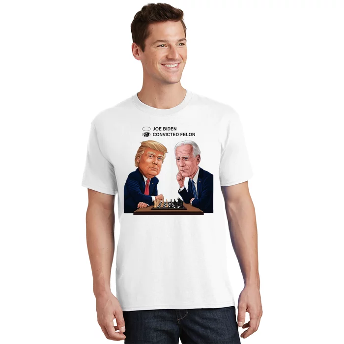 Joe Biden Vs Convicted Felon Funny Ballot Paper Voting Humor T-Shirt