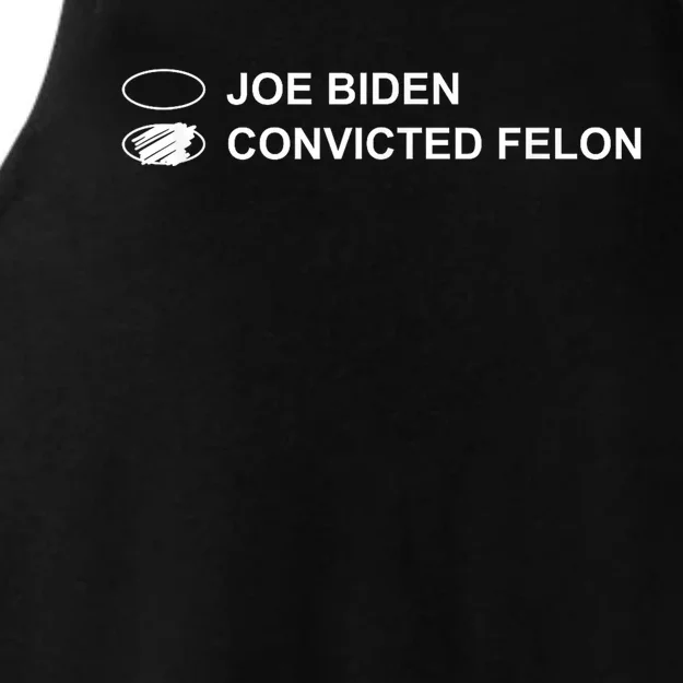 Joe Biden Vs Convicted Felon Funny Ballot Paper Voting Humor Ladies Tri-Blend Wicking Tank