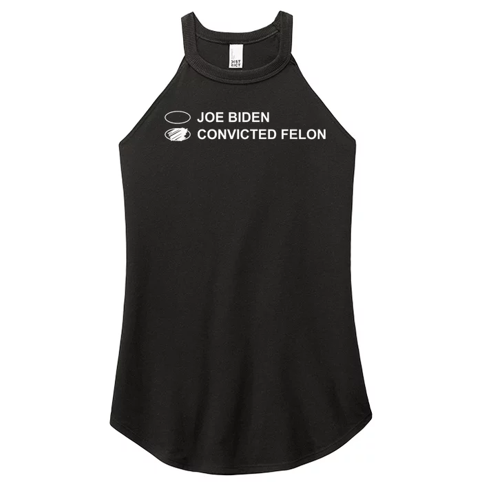 Joe Biden Vs Convicted Felon Funny Ballot Paper Voting Humor Women’s Perfect Tri Rocker Tank