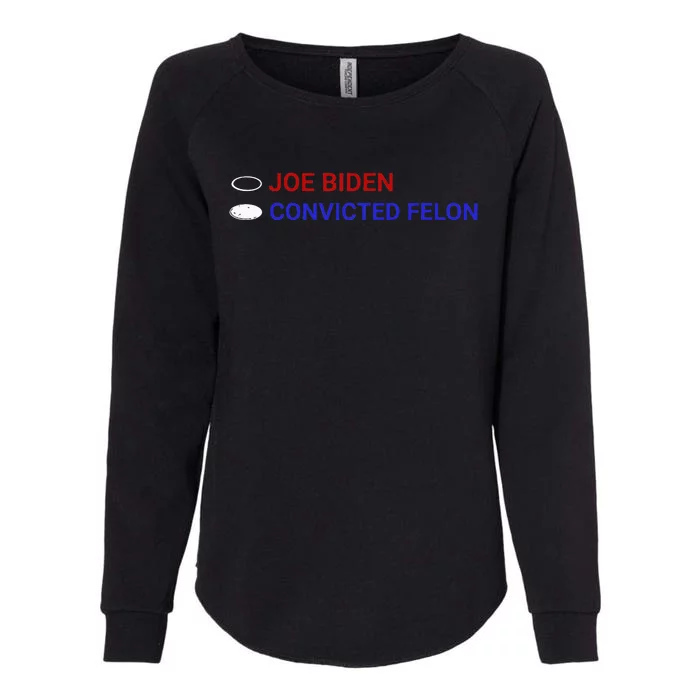 Joe Biden Vs Convicted Felon Ballot Paper Voting For Trump Womens California Wash Sweatshirt