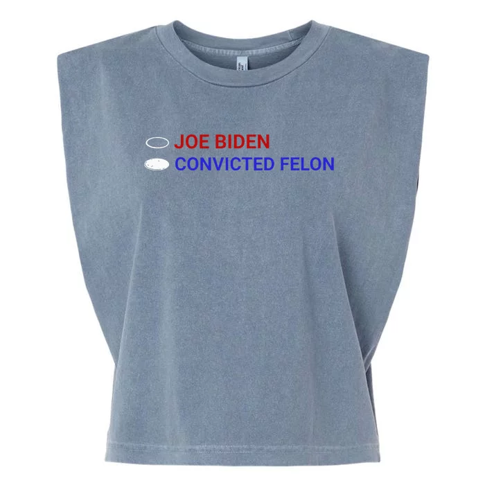 Joe Biden Vs Convicted Felon Ballot Paper Voting For Trump Garment-Dyed Women's Muscle Tee