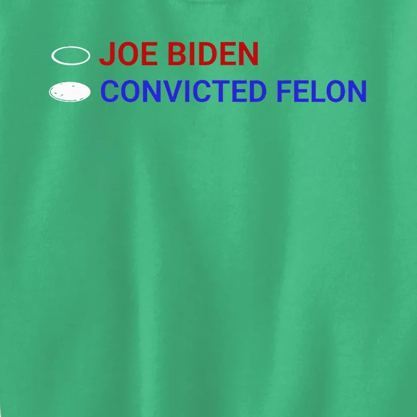 Joe Biden Vs Convicted Felon Ballot Paper Voting For Trump Kids Sweatshirt