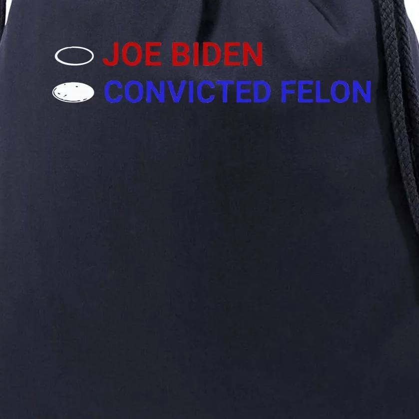 Joe Biden Vs Convicted Felon Ballot Paper Voting For Trump Drawstring Bag