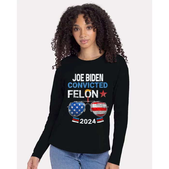 Joe Biden Vs Convicted Felon Womens Cotton Relaxed Long Sleeve T-Shirt