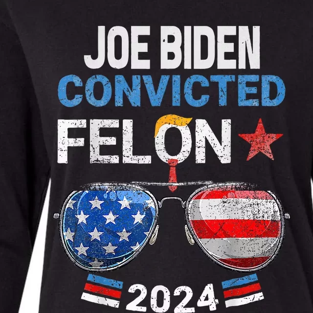 Joe Biden Vs Convicted Felon Womens Cotton Relaxed Long Sleeve T-Shirt