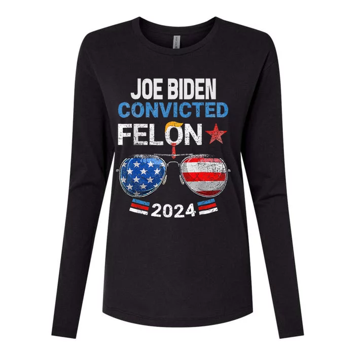 Joe Biden Vs Convicted Felon Womens Cotton Relaxed Long Sleeve T-Shirt