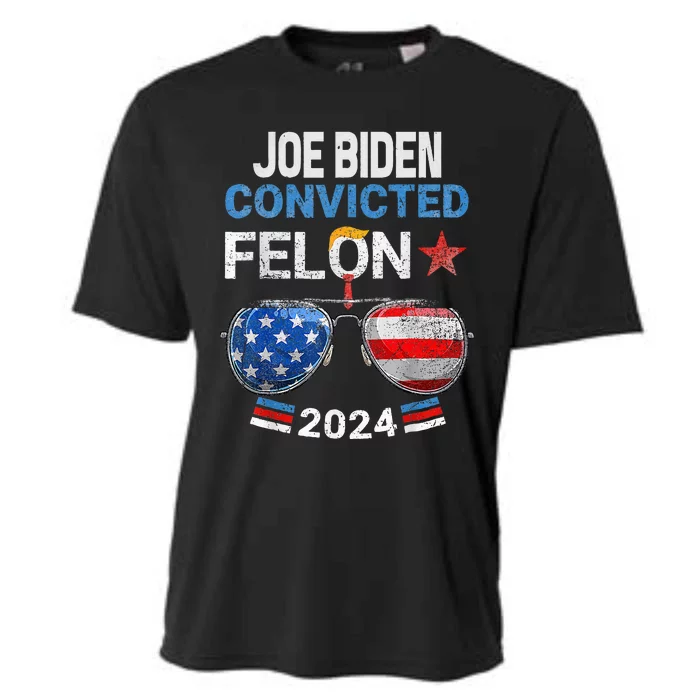 Joe Biden Vs Convicted Felon Cooling Performance Crew T-Shirt