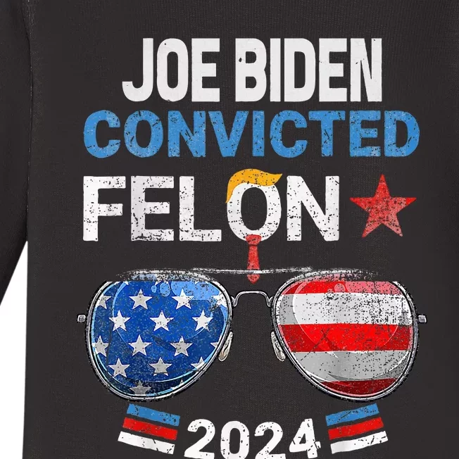 Joe Biden Vs Convicted Felon Baby Long Sleeve Bodysuit