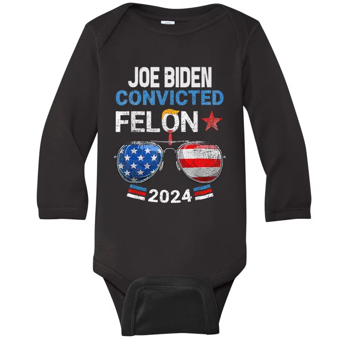 Joe Biden Vs Convicted Felon Baby Long Sleeve Bodysuit