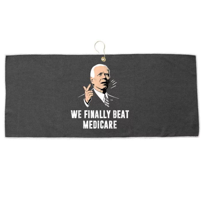 Joe Biden We Finally Beat Medicare Funny Anti Biden Large Microfiber Waffle Golf Towel