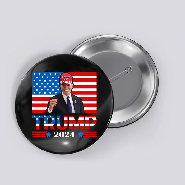 Joe Biden Wearing A Trump Hat Meme 2024 Election Vote Trump Button