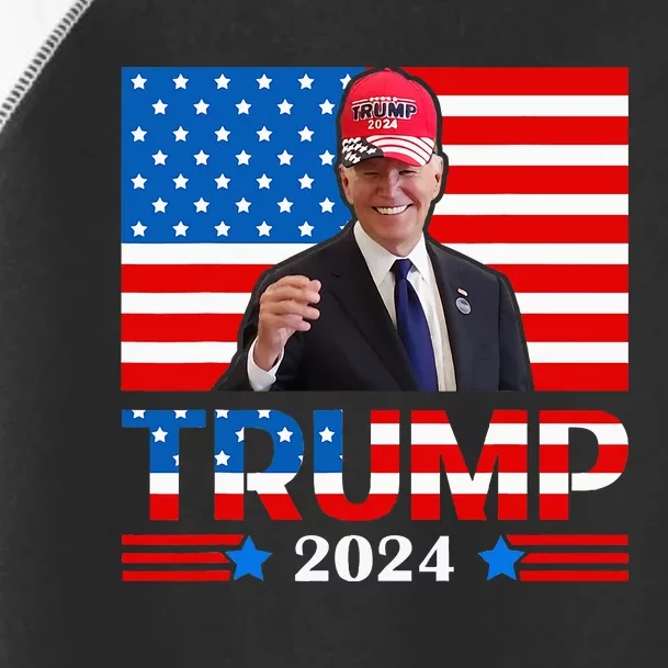 Joe Biden Wearing A Trump Hat Meme 2024 Election Vote Trump Toddler Fine Jersey T-Shirt