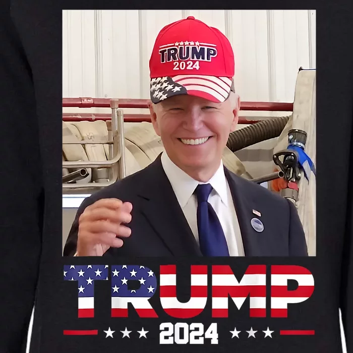 Joe Biden Wearing A Trump Hat Womens California Wash Sweatshirt