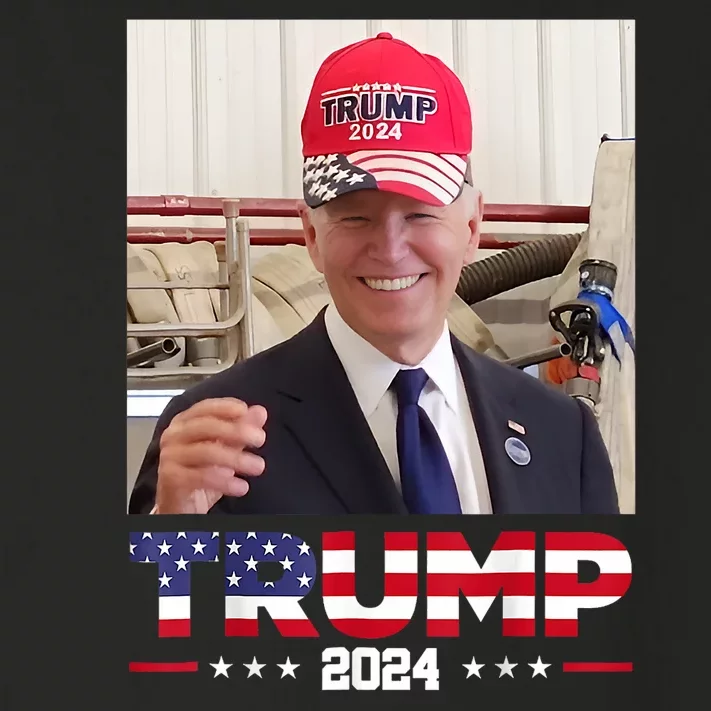 Joe Biden Wearing A Trump Hat Toddler Long Sleeve Shirt