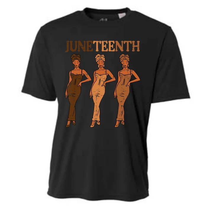 Juneteenth Black Woman Dress 1865 Melanin Cooling Performance Crew T-Shirt